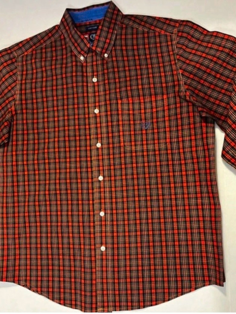 Chaps Red and Black Plaid Button-Down Shirt